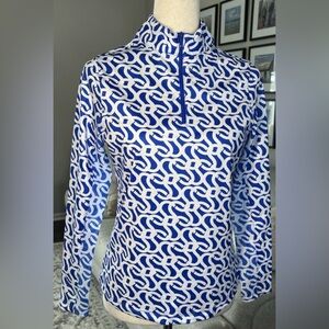 X by Gottex Kate Mock Neck Half Zip Long Sleeve Shirt Size XS